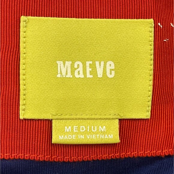 Maeve Women's Navy Sleeveless Assymetrical Dress With Geometric Patterns Sz M - Picture 5 of 7